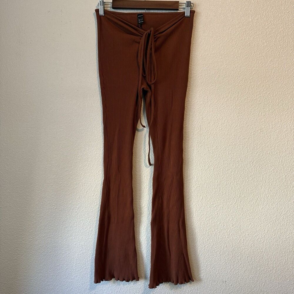 Shein Women's Pull-On Flare Leg Pants Brown Medium